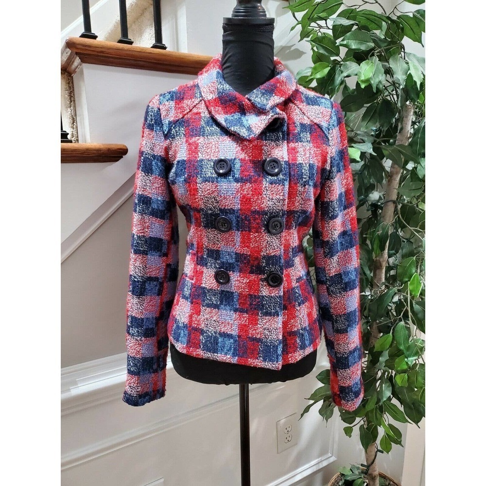 Forever Twenty One Women Multicolor Polyester & Acrylic Long Sleeve Button Coat